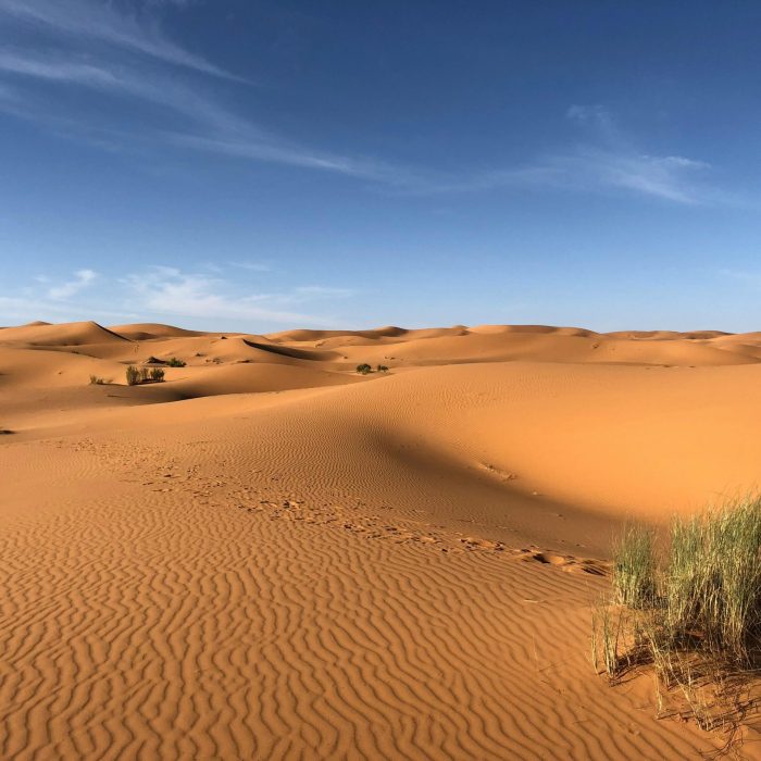 Explore The Beautiful Sand Dunes Under A Clear Blue Sky In Egypt's Striking Desert Landscape.