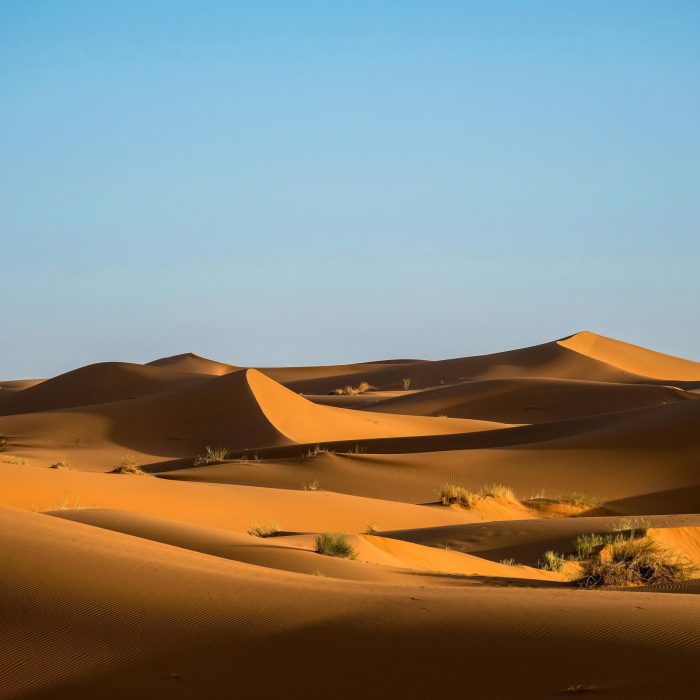 Scenic View Of Sahara Desert Sand Dunes In Morocco Showcasing Natural Beauty And Tranquility.